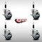Service Caster 3.5'' SS Thermoplastic Rubber Swivel 7/8'' Expanding Stem Caster Set with Brake, 4PK SCC-SSEX20S3514-TPRB-TLB-78-4 - alternate 4
